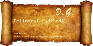 Dolinszki Győző névjegykártya